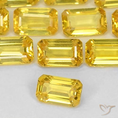 0.41ct Natural Yellow Sapphire, Emerald Cut, VS