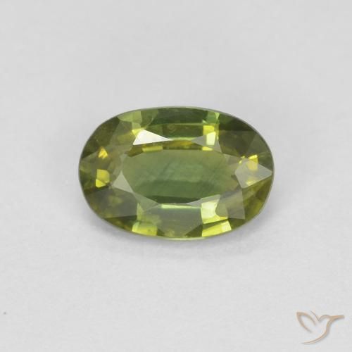 0.66ct Natural Medium Green Sapphire, Oval, VS