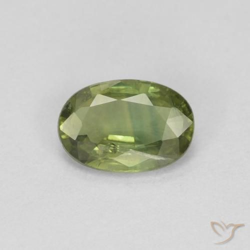 0.54ct Natural Medium-Dark Green Sapphire, Oval, VS
