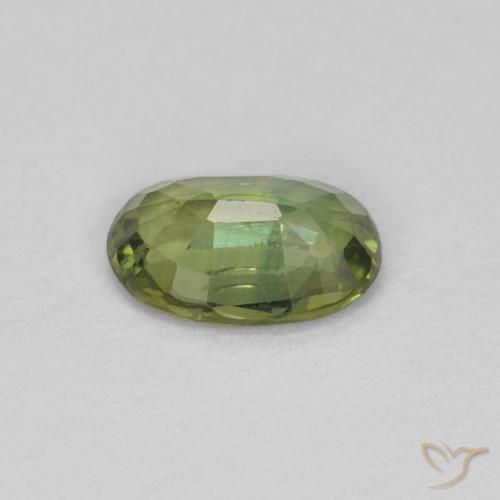 Sapphire Gemstone in 6 x 4 mm (calibrated) Size for Sale, Sapphire Stone in Medium-Dark Green Color