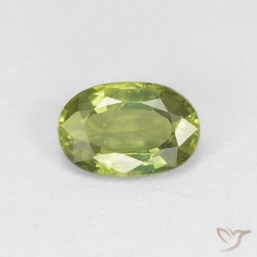 0.57ct Natural Olive Green Sapphire, Oval, VS