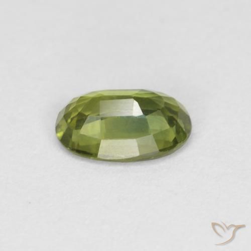 Sapphire Gemstone in 6 x 4 mm (calibrated) Size for Sale, Sapphire Stone in Olive Green Color