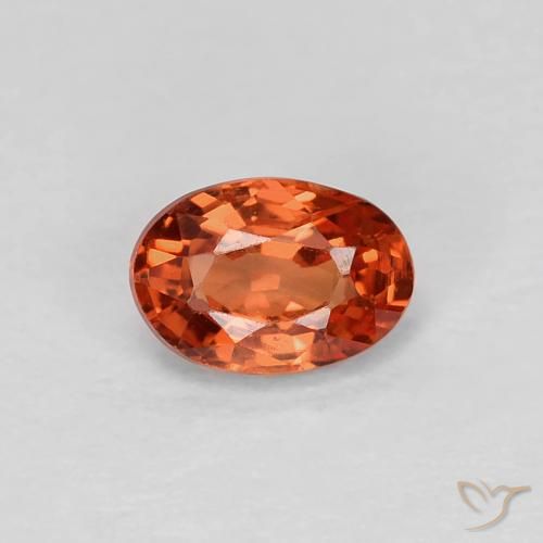 0.58ct Natural Orange Red Sapphire, Oval, VVS-VS