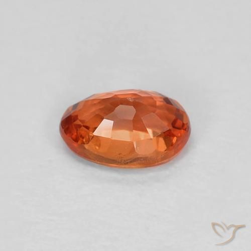 Sapphire Gemstone in 5.7 x 3.9 mm Size for Sale, Sapphire Stone in Orange Red Color