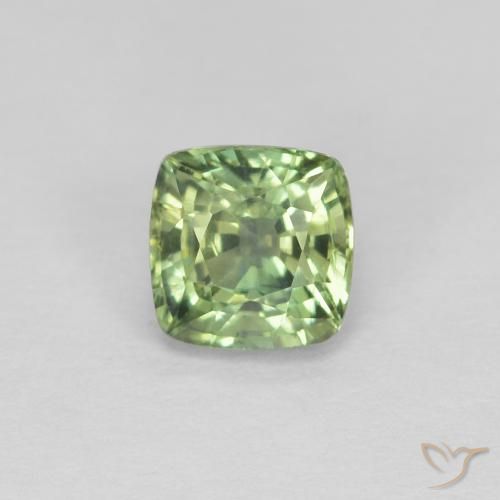0.82ct Natural Yellowish Green Sapphire, Cushion, VVS-VS