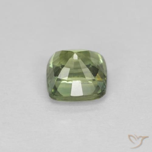 Sapphire Gemstone in 4.8 x 4.8 mm Size for Sale, Sapphire Stone in Yellowish Green Color