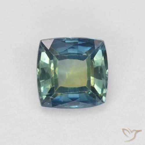 0.71ct Natural Teal Sapphire, Cushion, VVS-VS