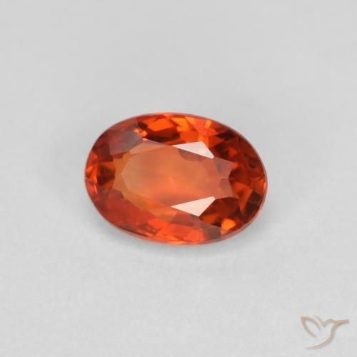 0.64 ct Orange Sapphire Stone, Natural Sapphire in Oval Facet Shape for Sale