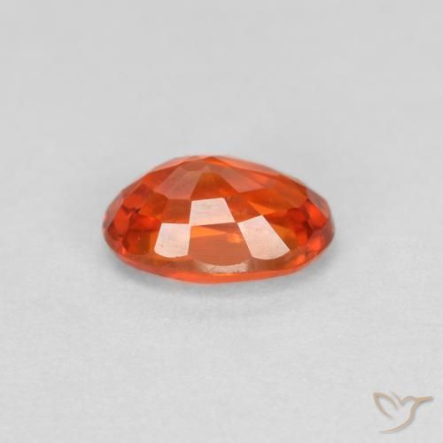 Sapphire Gemstone in 5.8 x 4.2 mm Size for Sale, Sapphire Stone in Reddish Orange Color