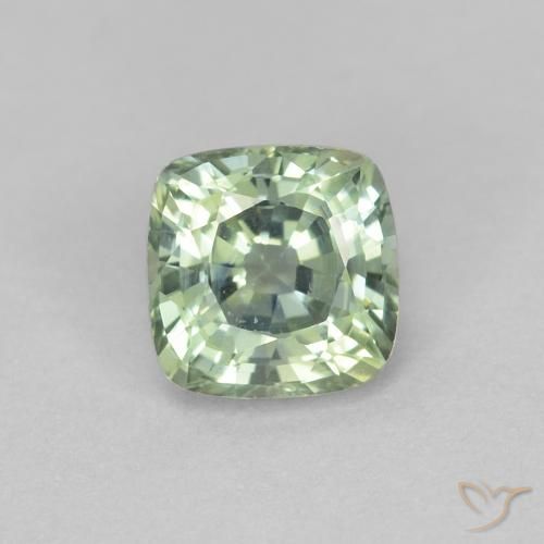 0.97ct Natural Pale Green Sapphire, Cushion, VVS