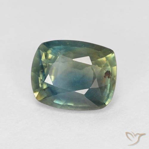 1.13 ct Multicolor Sapphire Stone, Natural Sapphire in Cushion-Cut Shape for Sale