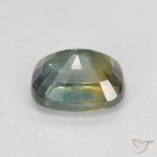 Sapphire Gemstone in 5.7 x 5.3 mm Size for Sale, Sapphire Stone in Light Forest Green Color