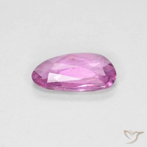 Sapphire Gemstone in 7.7 x 4.4 mm Size for Sale, Sapphire Stone in Intense Pinkish Purple Color