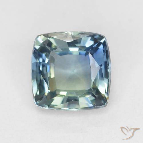 5,6 x 5,6mm mehrfarbiger Saphir im Kissenschliff aus Madagaskar, Gewicht 1,06 ct, Garantiert echter Edelstein in VVS Reinheit, 1 Stück Saphir - die Farbe ist Mehrfarbig, Mohs-Härte von 9 Geeignet für den täglichen Gebrauch im Schmuck, Sternzeichen Stier, Photo A