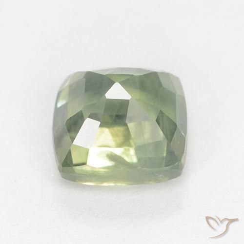 Sapphire Gemstone in 4.8 x 4.7 mm Size for Sale, Sapphire Stone in Light Sage Green Color