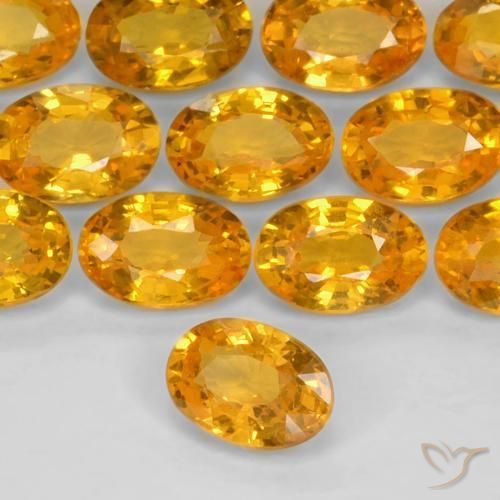 9.60 ctw Golden Sapphire Stones, Natural Sapphire in Oval Facet Shape for Sale