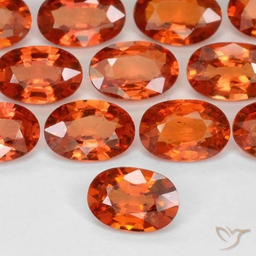 3.62 ctw Orange Sapphire Stones, Natural Sapphire in Oval Facet Shape for Sale