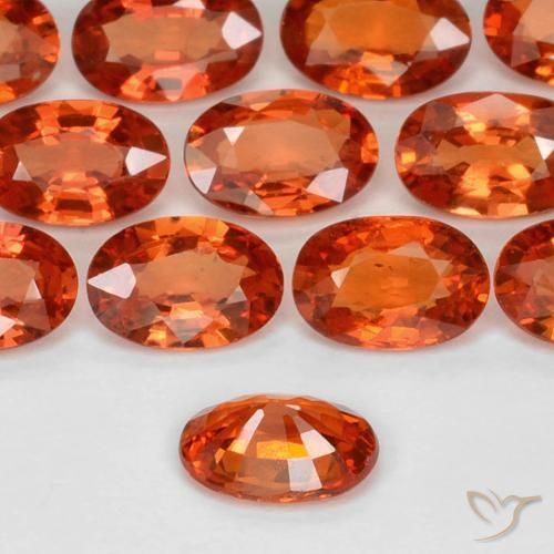 Sapphire Gemstones in 6 x 4 mm (calibrated) Size for Sale, Sapphire Stones in Medium Orange Color
