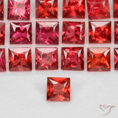 0.11ct Natural Pinkish Red Sapphire, Square, VS