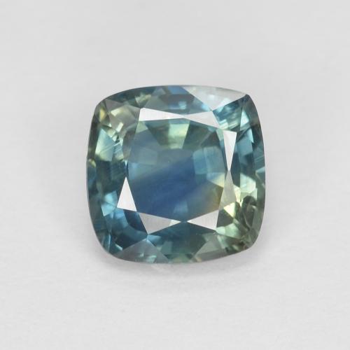 Zaffiro 5,8 x 5,8mm blu Taglio a cuscino dal Madagascar, peso di 1,1 ct, gemma naturale Riscaldato in purezza VS, 1 pezzo Zaffiro - Colore: Verdazzurro, durezza Mohs di 9 adatto per gioielli da indossare ogni giorno, Pietra della saggezza, Photo A