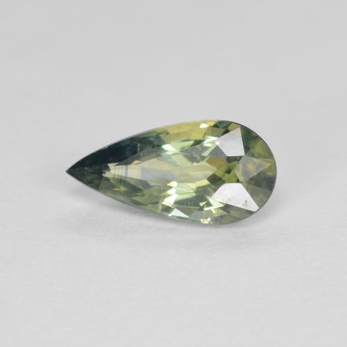 1.06 ct Green Sapphire Stone, Natural Sapphire in Pear Facet Shape for Sale