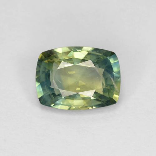 Saphir Multicolore cushion-cut 7,5 x 5,6mm de Madagascar, poids de 1,41 ct, pierre gemme naturelle Chauffé de pureté VS, 1 pièce de saphir, couleur : Multicolore, dureté de Mohs de 9 convient aux bijoux de tous les jours, pierre de sagesse, Pierre de Sagesse, Photo A