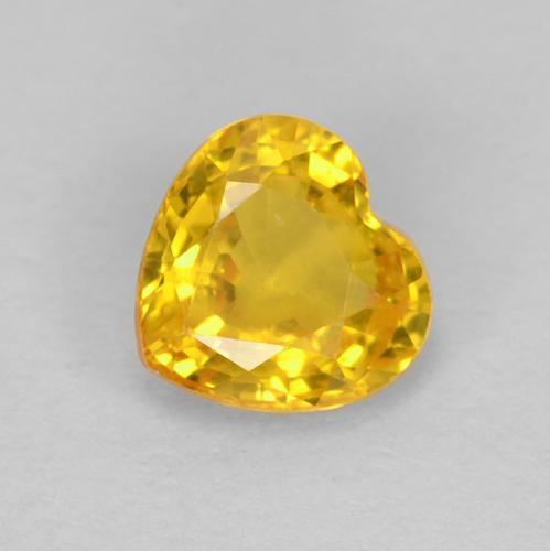 Zaffiro 4,7 x 4,6mm giallo Cuore sfaccettato dalla Tanzania, peso di 0,5 ct, gemma naturale Essere riscaldato in purezza VS, 1 pezzo Zaffiro - Colore: Giallo miele, durezza Mohs di 9 adatto per gioielli da indossare ogni giorno, Simboleggia abbondanza e prosperità, Photo A