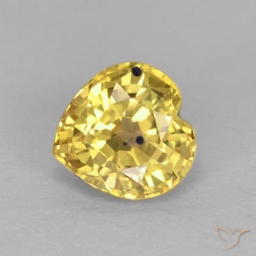0.59ct Natural Light Yellow Sapphire, Heart, VS