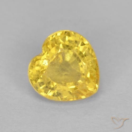 0.56ct Natural Bumblebee Yellow Sapphire, Heart, VS