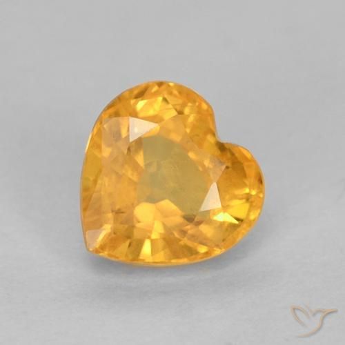 0.51ct Natural Medium Orange Sapphire, Heart, VS
