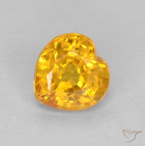 Saphir Doré heart facet 0,53 ct de Tanzanie, dimension 4,6 x 4,6mm, pierre gemme naturelle BE-Chauffé, pureté VS, 1 pièce Saphir de couleur Doré foncé, dureté Mohs de 9 convient aux bijoux de tous les jours, pierre de sagesse, Symbolise l'abondance et la prospérité, Photo A