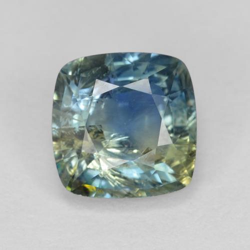 6.9 x 6.8mm Cushion-cut Multicolor Sapphire from Madagascar, Weight of 2ct, Natural heated gemstone in VS-SI Clarity, 1pc Sapphire - the Color is Multicolor, Mohs Hardness of 9 suitable for daily wear jewelry, Traditional April Birthstone, Photo A