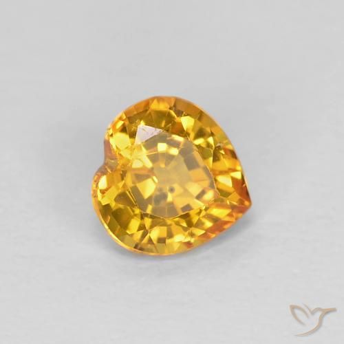 0.44ct Natural Dark Golden Sapphire, Heart, VS