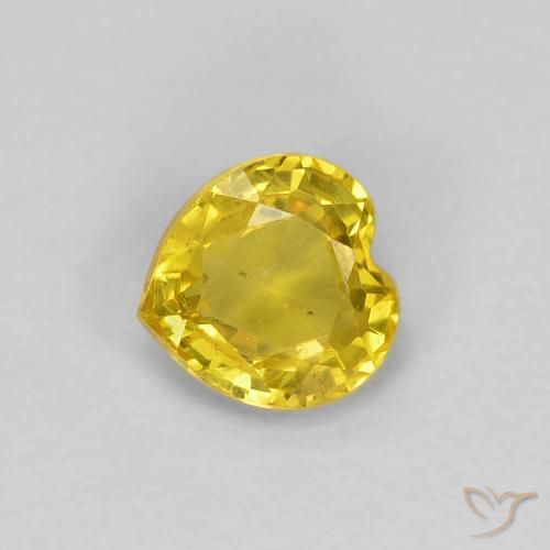 0,48 ct loser gelber Saphir, 4,7 x 4,6 mm Herzschliff aus Tansania, Photo A
