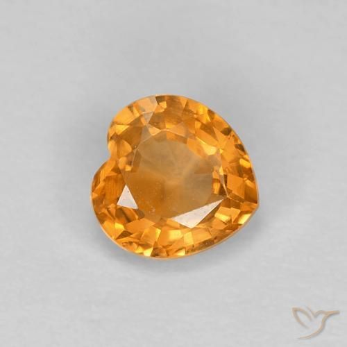 0.49ct Natural Deep Orange-Gold Sapphire, Heart, VVS