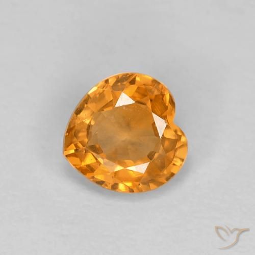 0.49 ct Golden Sapphire Stone, Natural Sapphire in Heart Facet Shape for Sale