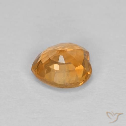 Sapphire Gemstone in 4.7 x 4.6 mm Size for Sale, Sapphire Stone in Deep Orange-Gold Color