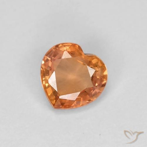 0.44ct Natural Warm Orange Sapphire, Heart, VVS