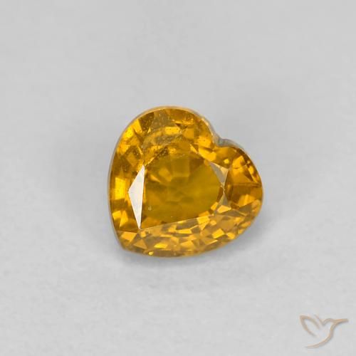 0.41 ct Yellow Sapphire, 4.3 x 4.2 mm Heart Cut From Tanzania, Photo A