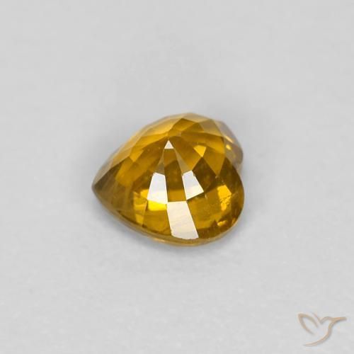 Sapphire Gemstone in 4.3 x 4.2 mm Size for Sale, Sapphire Stone in Medium Orange-Gold Color