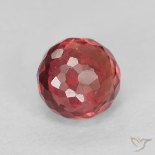 0.39 ct Red Sapphire Stone, Natural Sapphire in Round Mixed-Cut Shape for Sale
