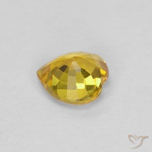 Sapphire Gemstone in 4.6 x 4.5 mm Size for Sale, Sapphire Stone in Medium Light-Yellow Color