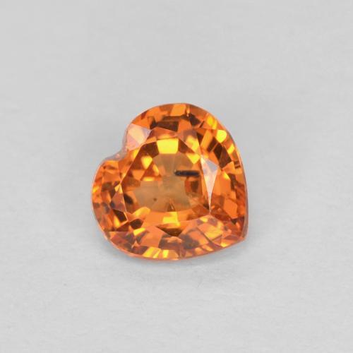 0.42 ct Orange Sapphire, 4.5 x 4.5 mm Heart Cut From Tanzania, Photo A