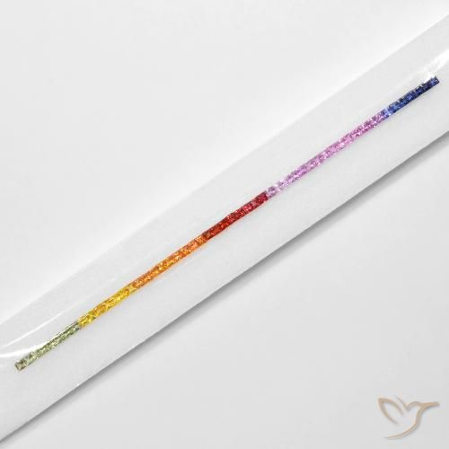 5.93 ctw Multicolor Sapphire Stones, Natural Sapphire in Princess-Cut Shape for Sale
