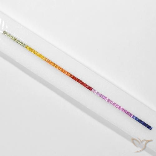 Sapphire Gemstones in 2.5 x 2.5 mm Size for Sale, Sapphire Stones in Multicolor Color