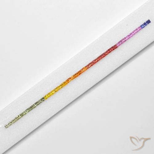 7.97 ctw Multicolor Sapphire Stones, Natural Sapphire in Princess-Cut Shape for Sale