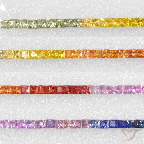 6.64ctw Natural Multicolor Sapphire, Square, VS