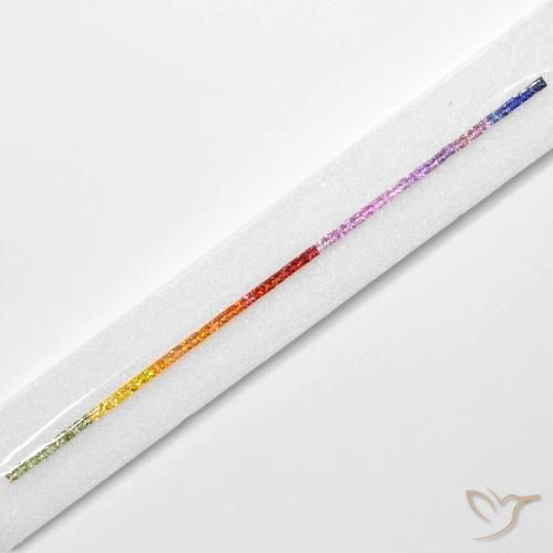 6.64 ctw Multicolor Sapphire Stones, Natural Sapphire in Princess-Cut Shape for Sale