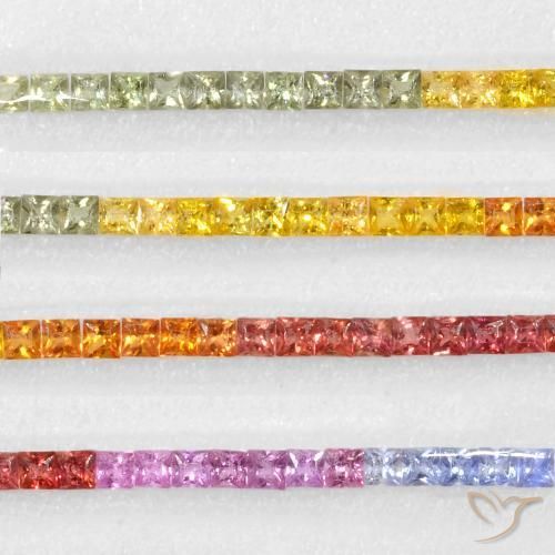 7.98ctw Natural Multicolor Sapphire, Square, VS