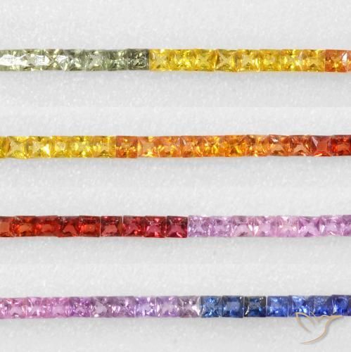 Zaffiro sciolto taglio Princess da 6,42 ct, 2,5 x 2,5 mm, proveniente dalla Tanzania, Photo A